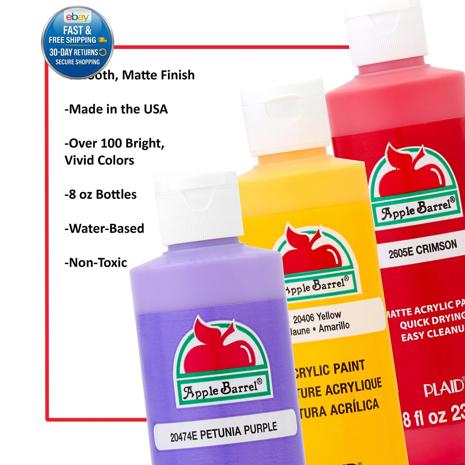 Acrylic Paint in Assorted Colors (8 8 Fl Oz (Pack of 1), Black