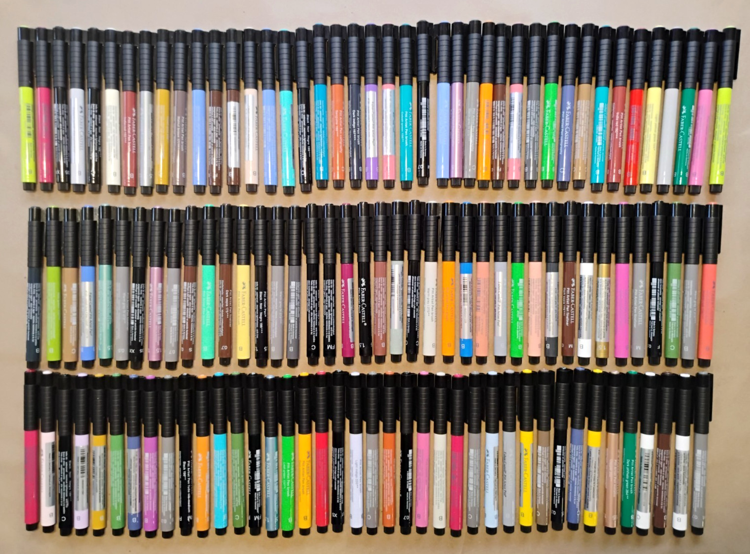 LOT OF 122 Faber Castell Pitt Artist India Ink Pens – NEW! – Brush, Sketch, MORE