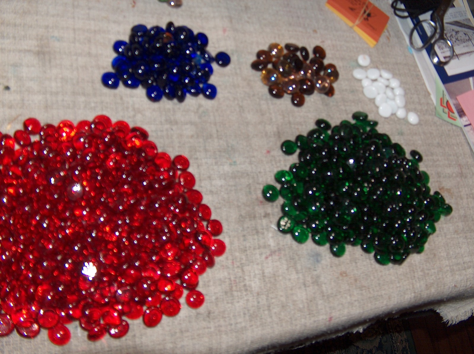 Red Green Blue Flat Glass Marbles Decorative Pebbles Smooth Polished Gems 5 lbs