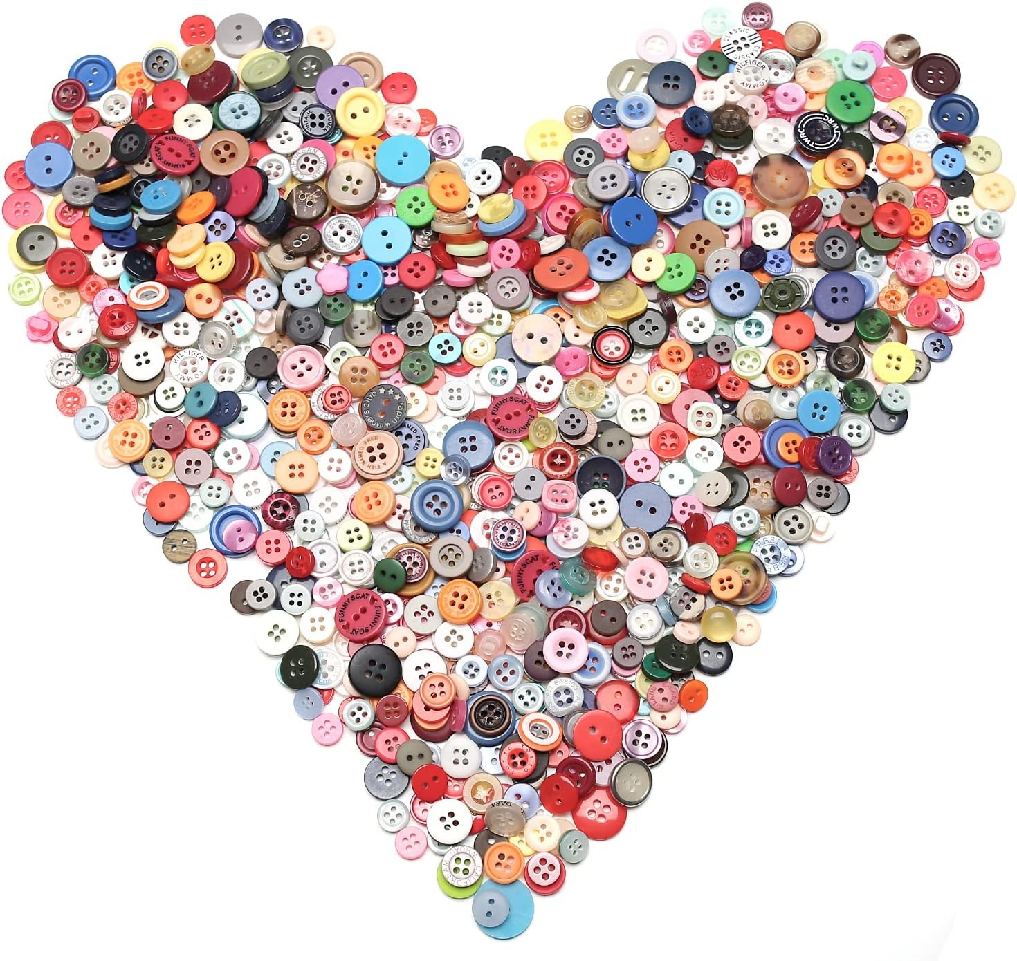1000 Pcs Resin Buttons, Assorted Sizes Round Craft Buttons for Sewing DIY Crafts