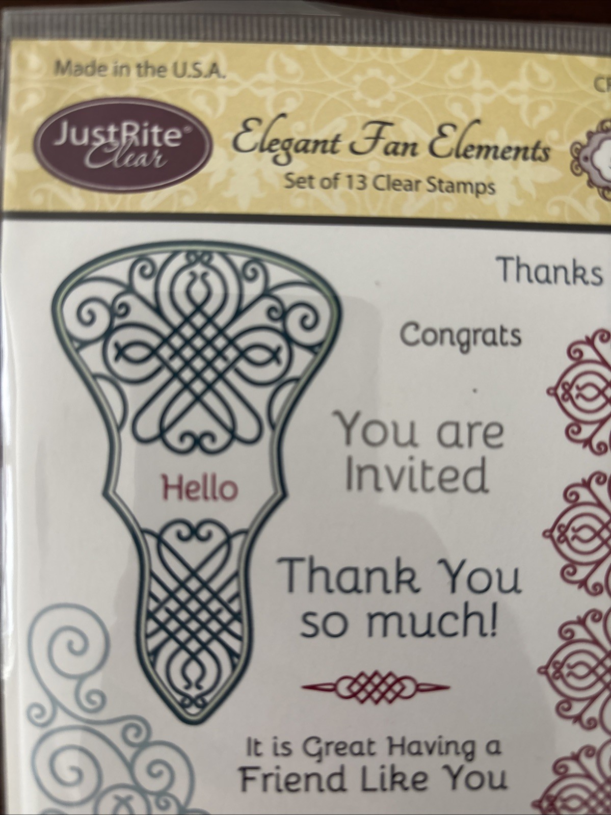 justrite stamp Clear Elegant Fan Elements