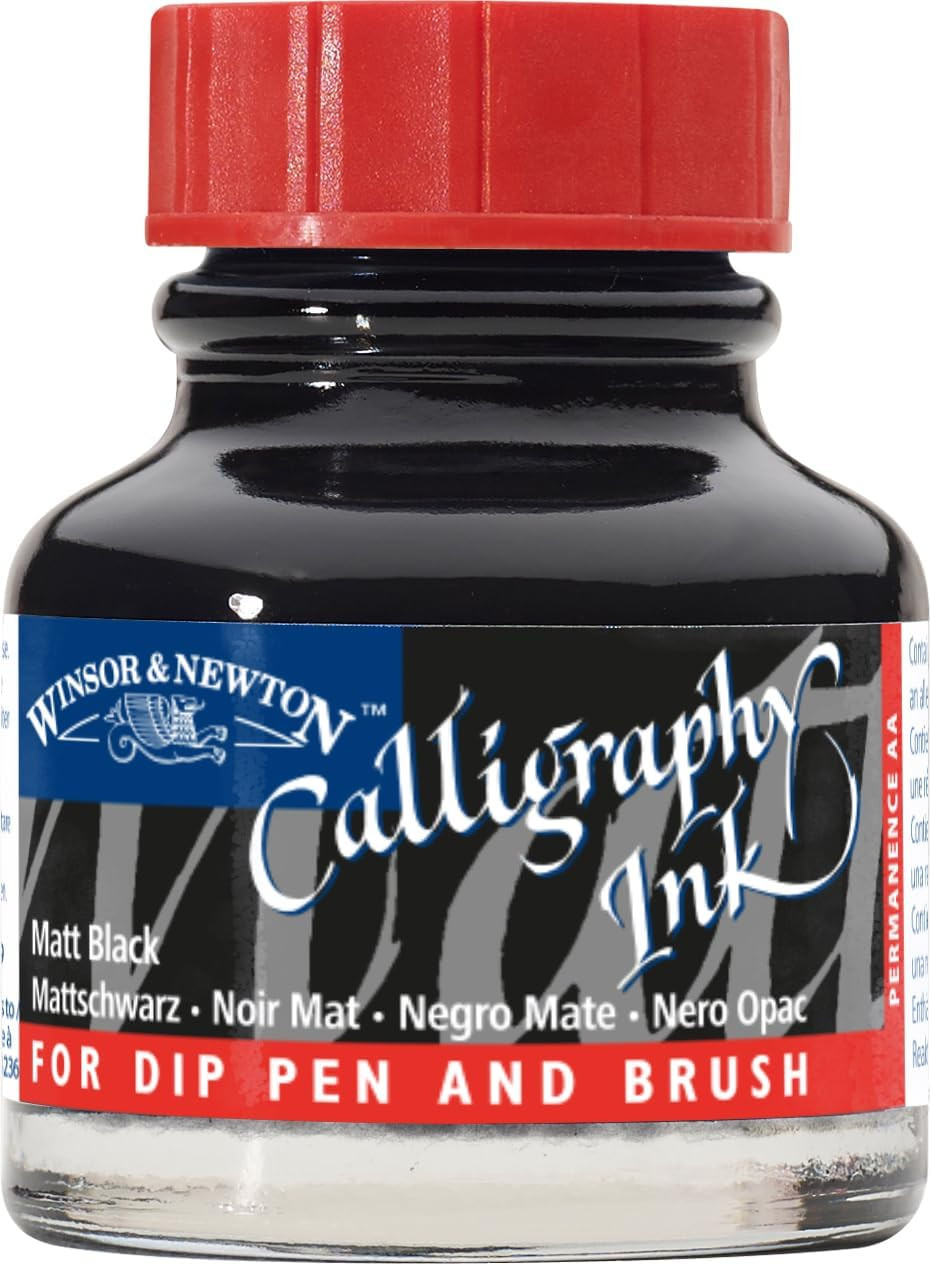 Calligraphy Ink, 30Ml (1-Oz) Bottle, Matt Black