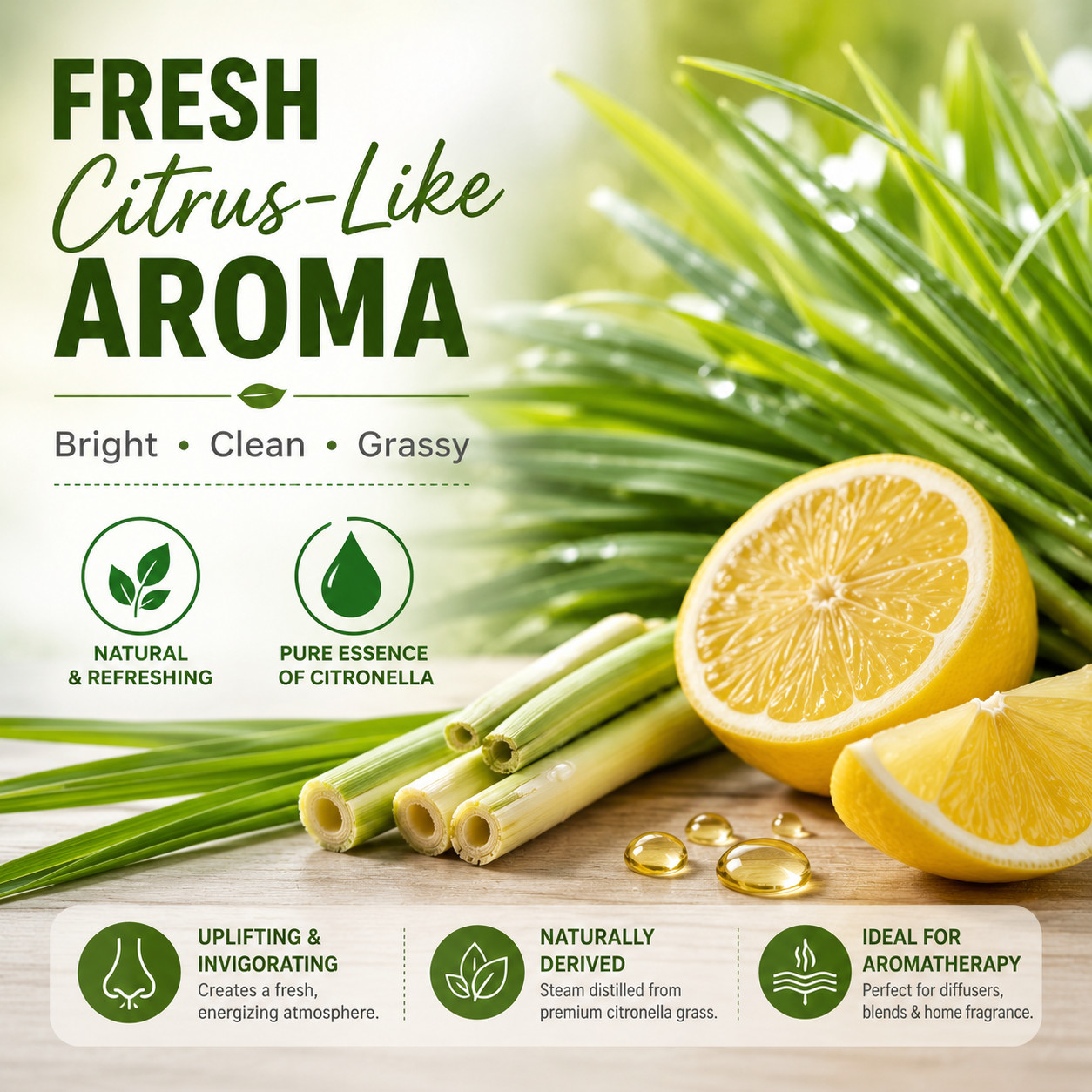Citronella Essential Oil 100% Pure Many Sizes Free Shipping