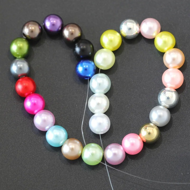 GLASS PEARL BEADS ROUND 3/4/6/8/10/12mm 50x100x300x400x500x1000 Jewelry Making