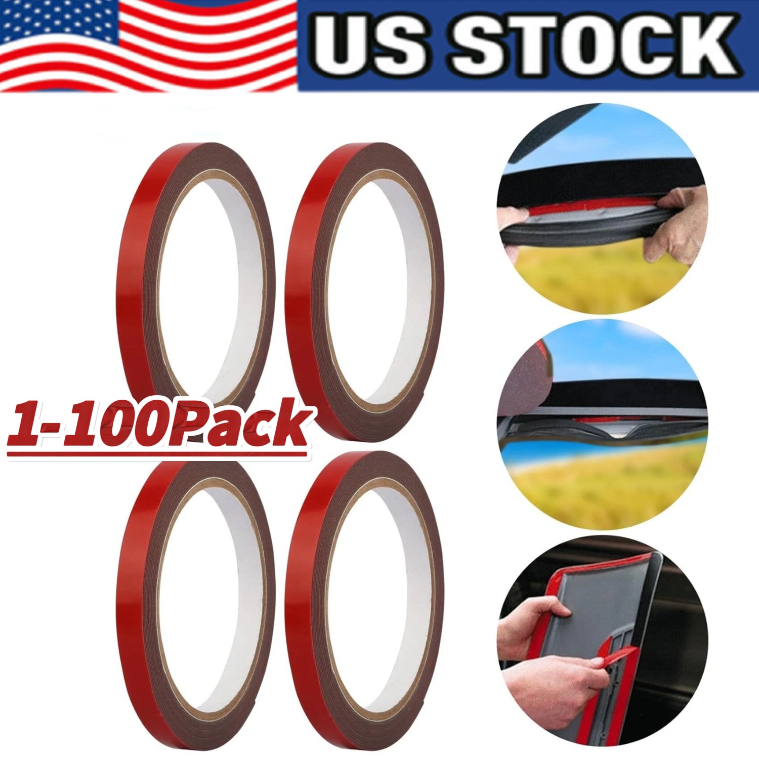 100X Auto Tape Acrylic Foam Double Sided Back Car Mounting Adhesive 3mx10mm 10ft