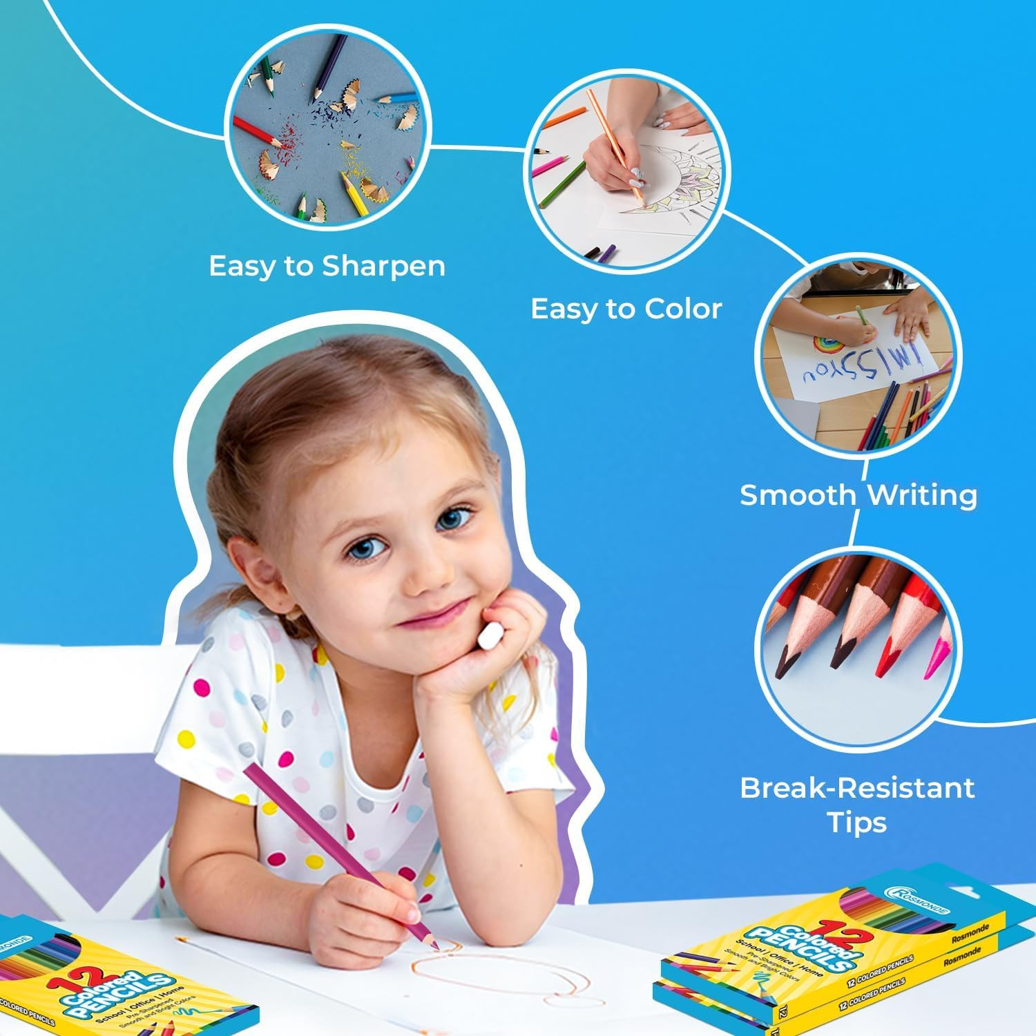 Colored Pencils Bulk 25 Pack | 300 Pencils, 12 Bright Colors | Assorted Pre Shar