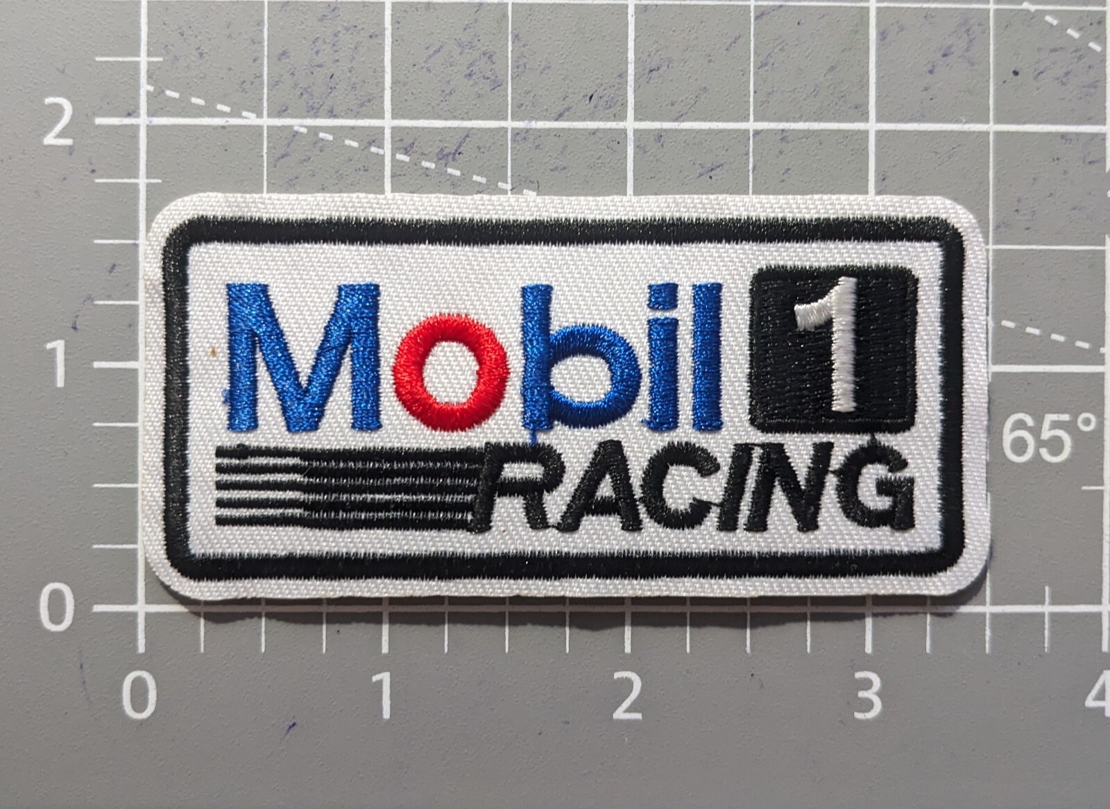 Mobil 1 Racing Patch Autosport Automotive Embroidered Iron On Patch 1.75×3.5″