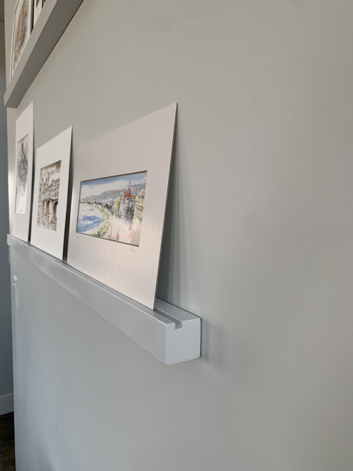 🪵Modern Wood Floating Shelf for Postcards/Pictures/Art! Customizable Lengths!