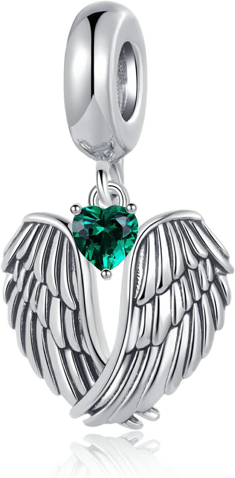 Guardian Angel Wings Charm May Heart Birthstone Bead Compatible with Bra
