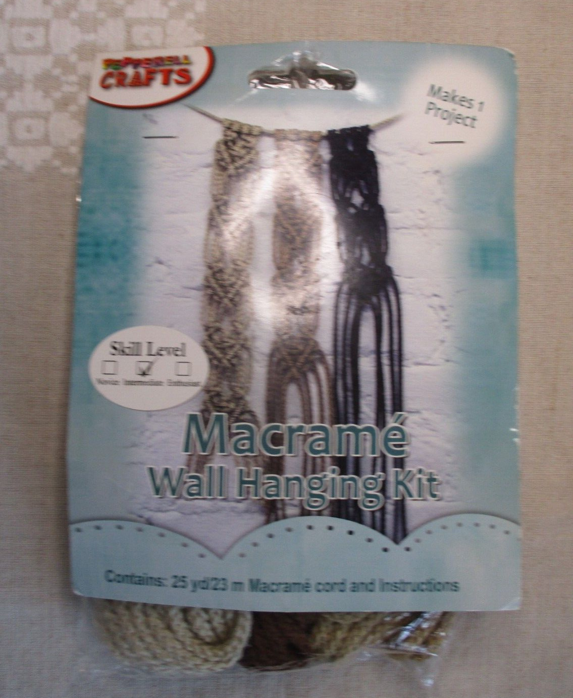 Pepperell Crafts, Macrame Wall Hanging Kit, intermediate skill level, ages 13+