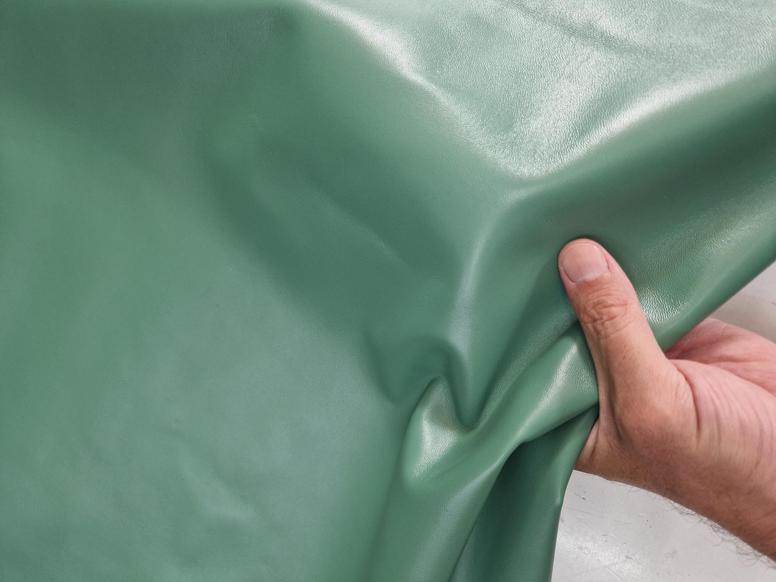 Sheep leather color viridian green, genuine Nappa lambskin leather for crafts