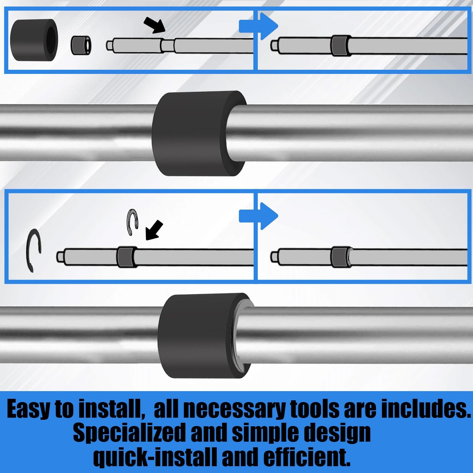 31 Packs Rubber Roller Replacement Set for Cricut Maker/Maker 3 only, Black