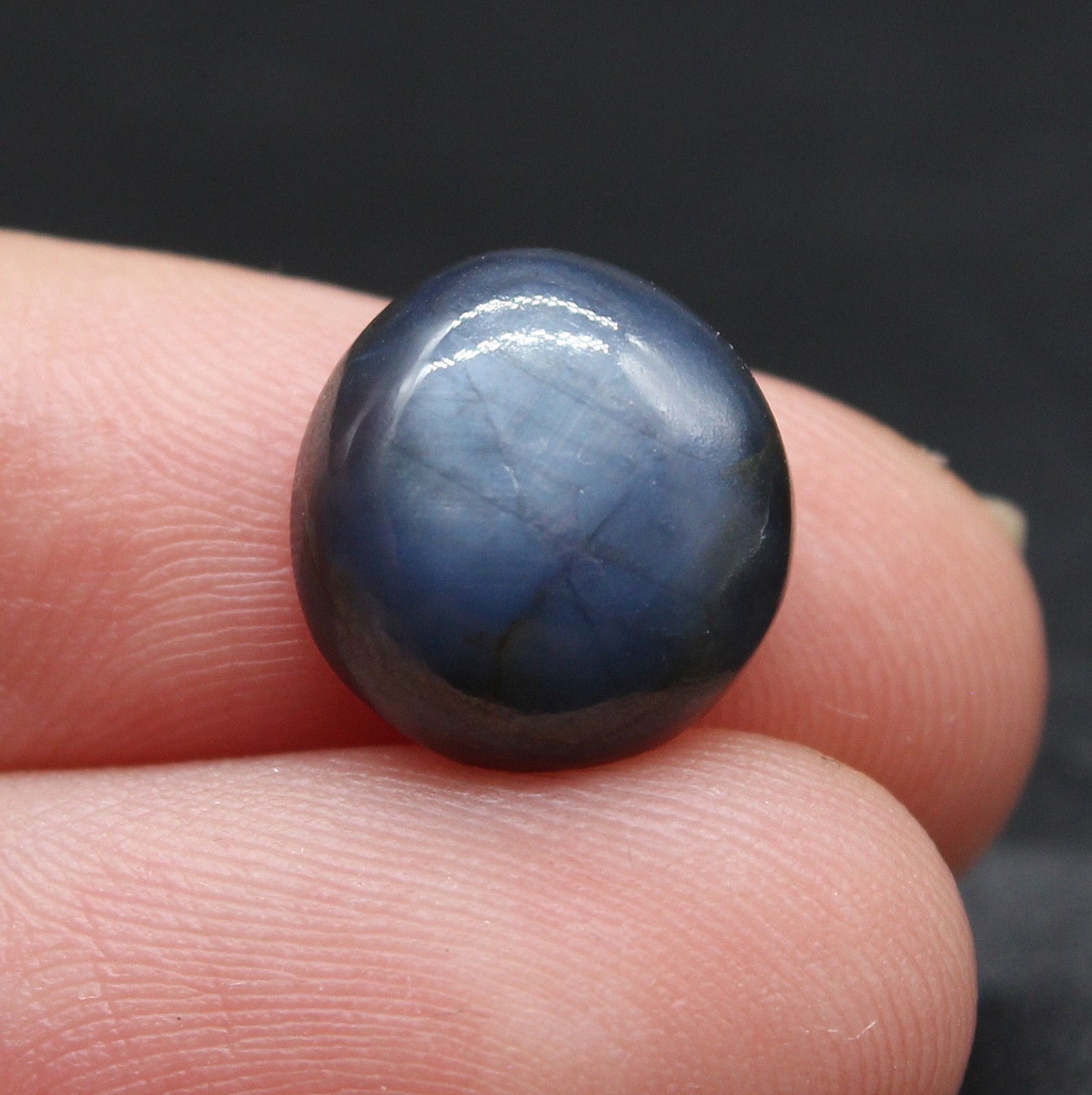 Untreated Blue Sapphire cabochon from Cambodia for jewelry 10x10mm