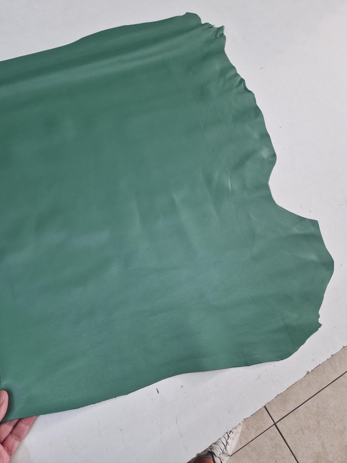 Sheep leather color viridian green, genuine Nappa lambskin leather for crafts