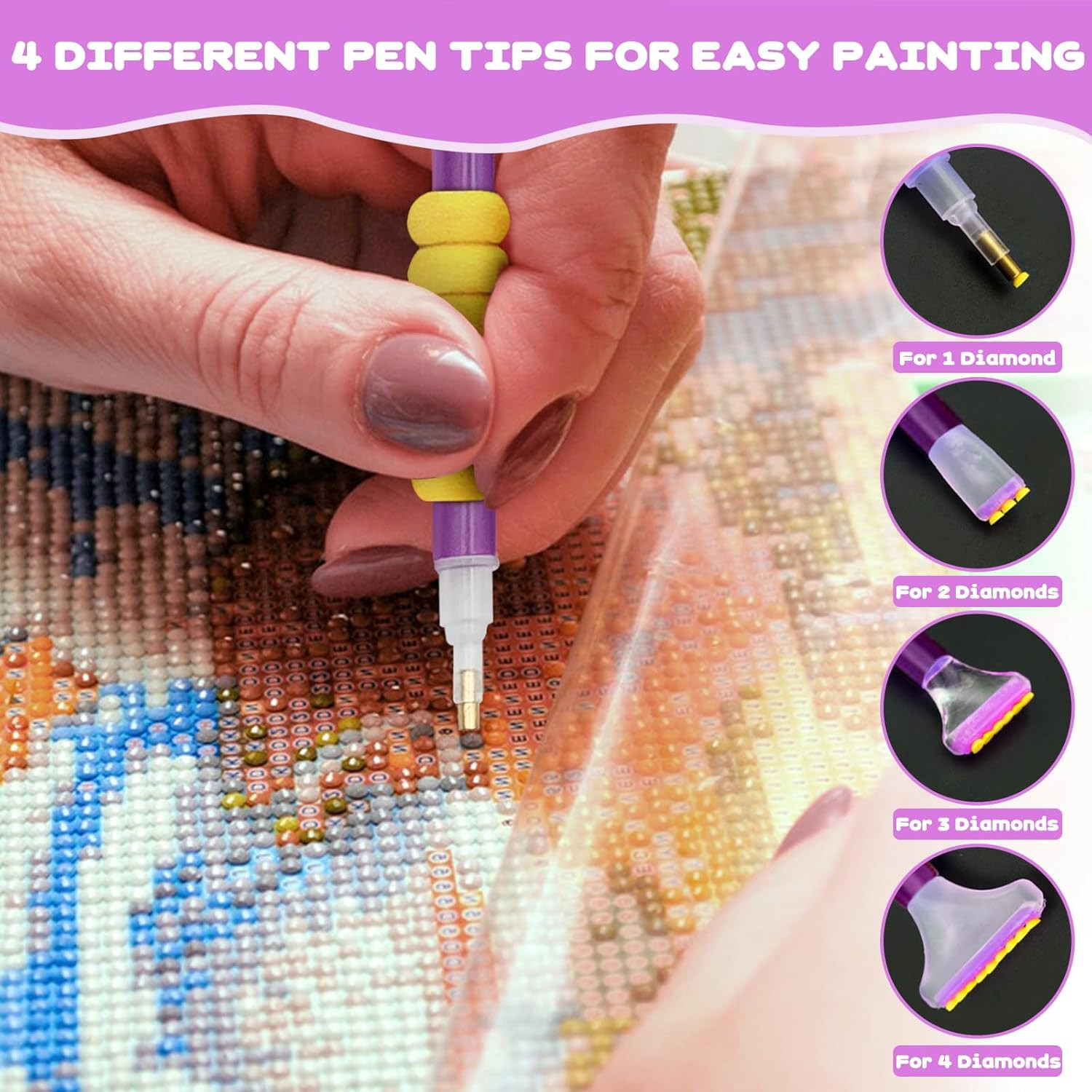 45Pcs DIY Diamond Painting Tools and Accessories Kit for Kids Adults