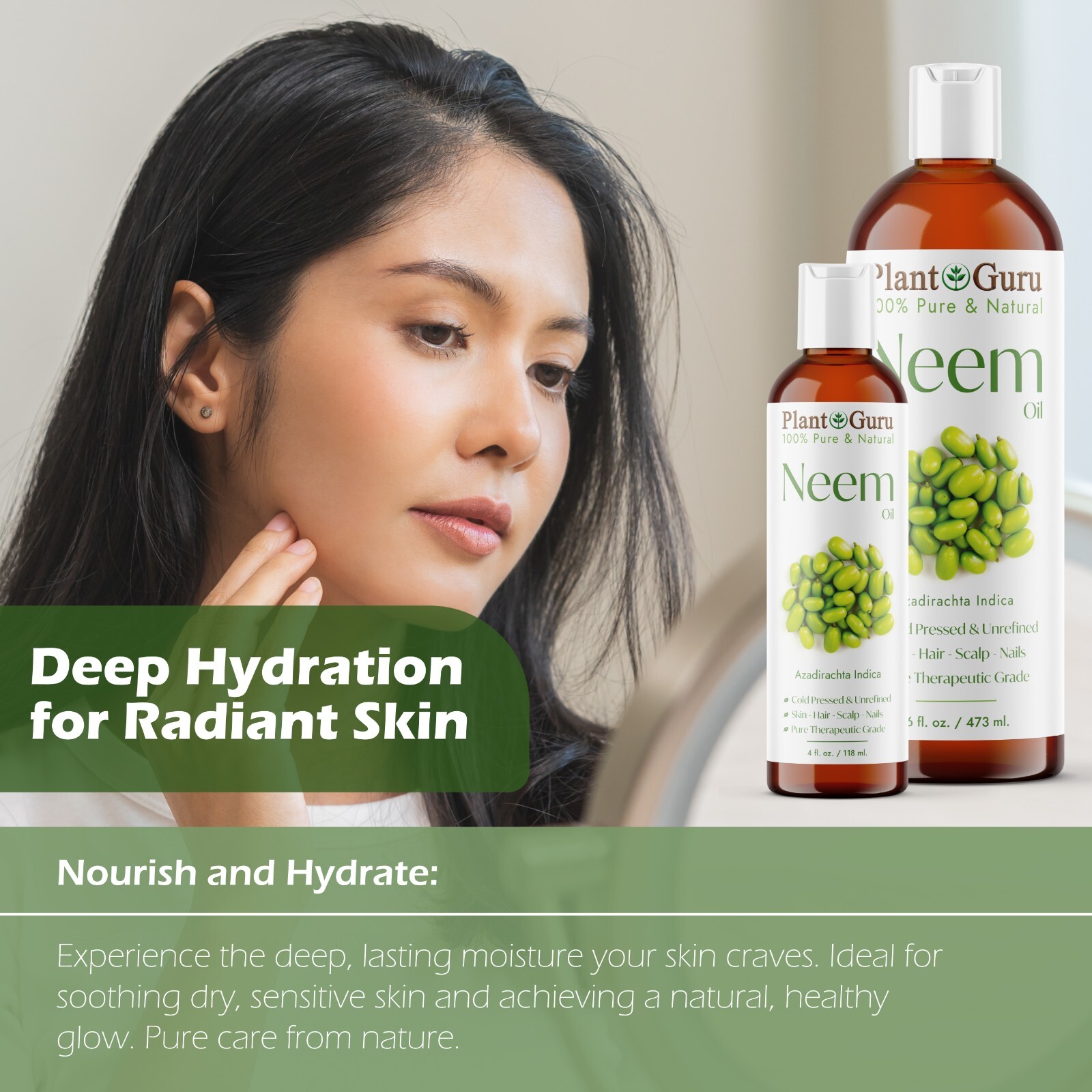 Neem Oil 4 oz. Cold Pressed 100% Pure Natural Unrefined Virgin
