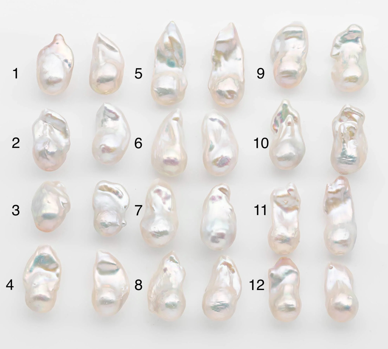 15-17mm White Baroque Pearl Matching Pair, High Luster Freshwater Pearls for Ea