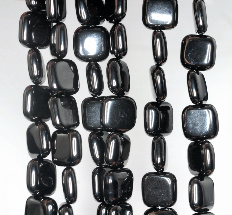 10X10MM BLACK JET GEMSTONE PERFECT SQUARE 10MM LOOSE BEADS 16inch
