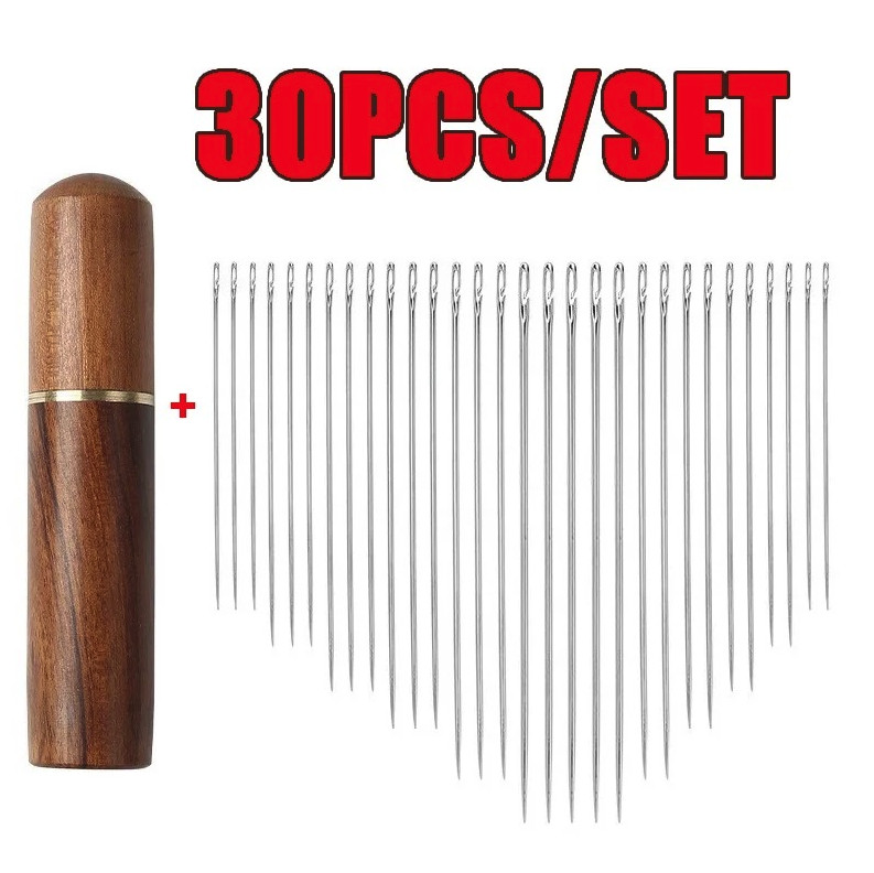 30pcs Self-Threading Sewing Needles: Easy Thread Stainless Steel Hand Needles