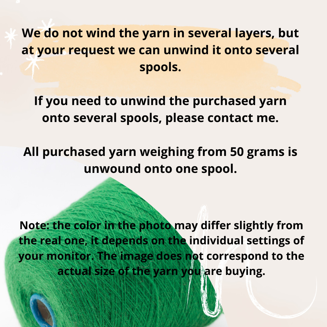 Linen fine yarn on cone 100% Linen 320m/100g (350yards/3.52oz), Per 100g/3.52oz
