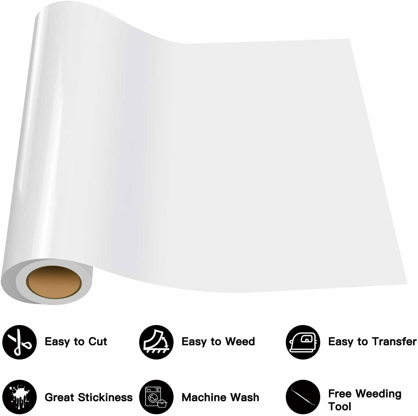 12″x 20FT Heat Transfer Vinyl Iron HTV Paper Cricut & Silhouette T-shirt Garment