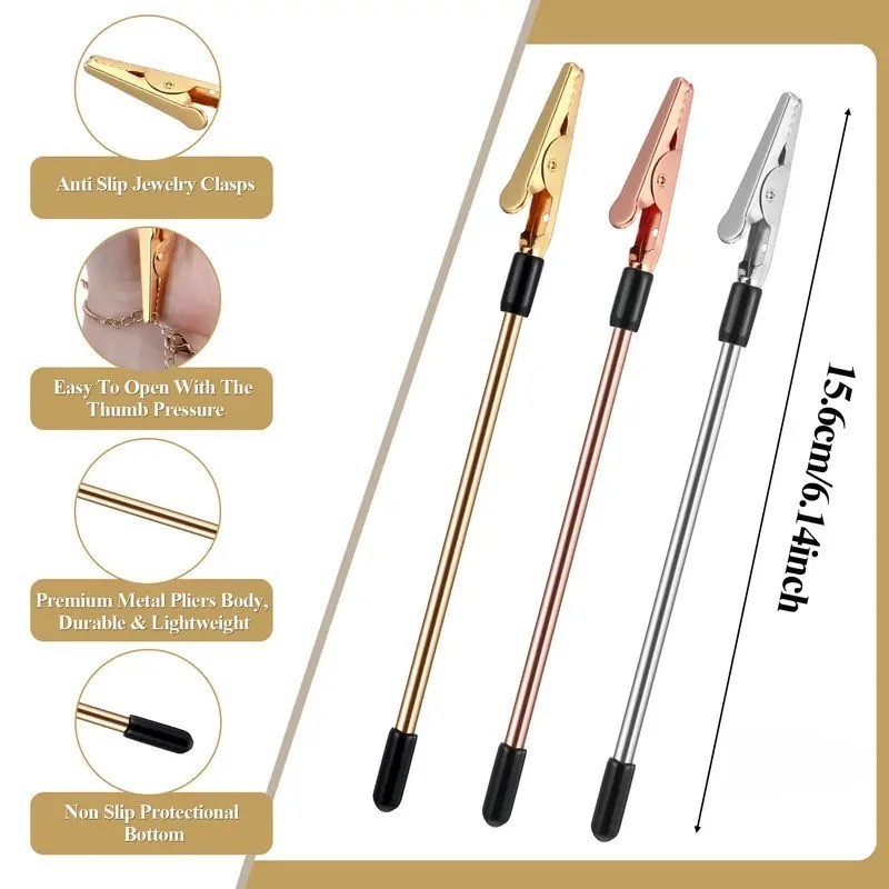 3 Colors Metal Bracelet Helper Tool Easy Jewelry Aid Bracelet Necklace Helper
