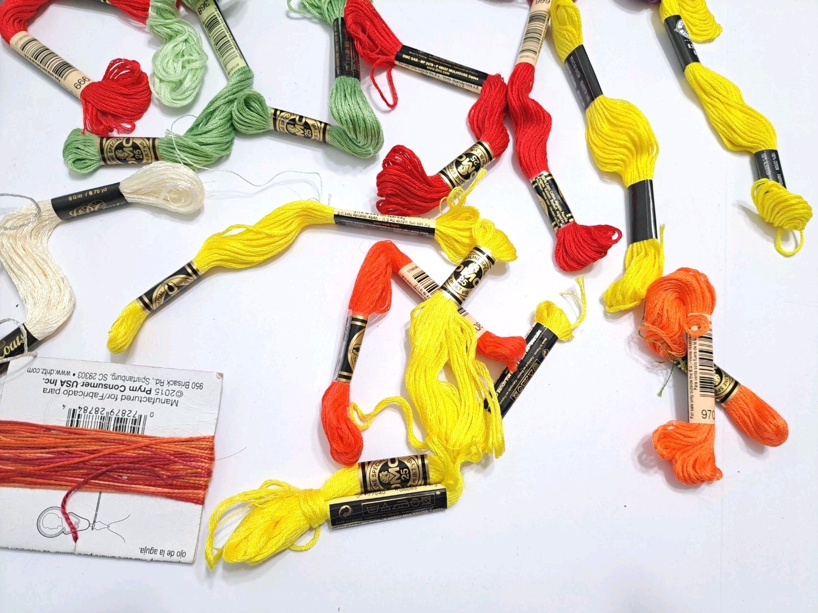 Lot of 50+ DMC Embroidery Loops & Thread Floss Assorted Colors