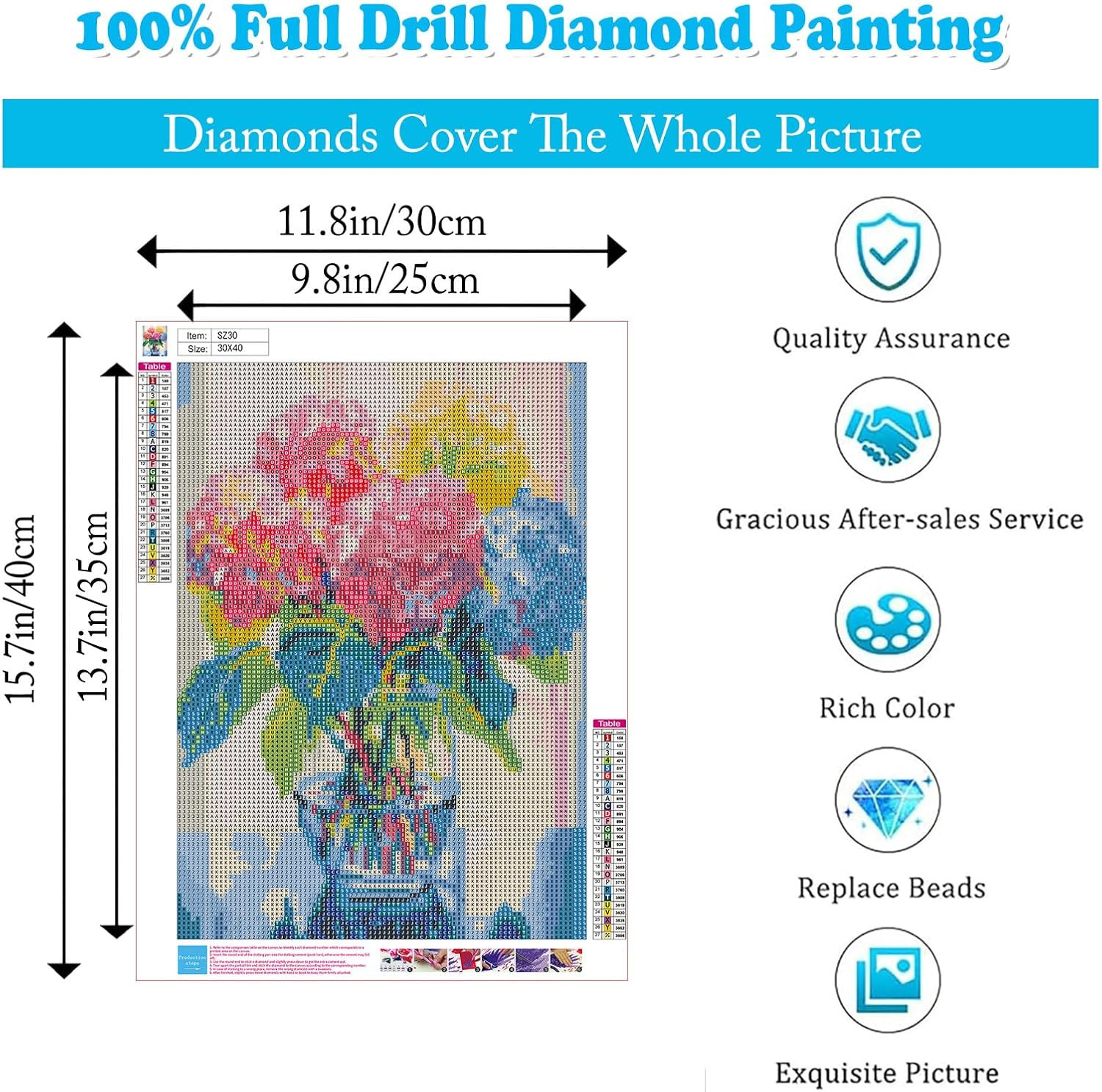 Hydrangea Diamond Painting Kits for Adults-Flowers Diamond Art Kits for Adults,5