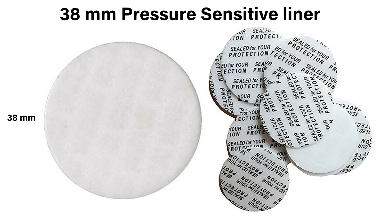 38mm Pressure Sensitive Foam Cap liner Sealed for bottles