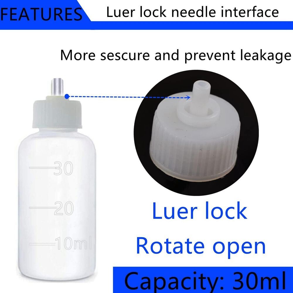 6 Pcs Glue Applicator Bottles Plastic Squeezable Dropper Blunt Needle Tip C154