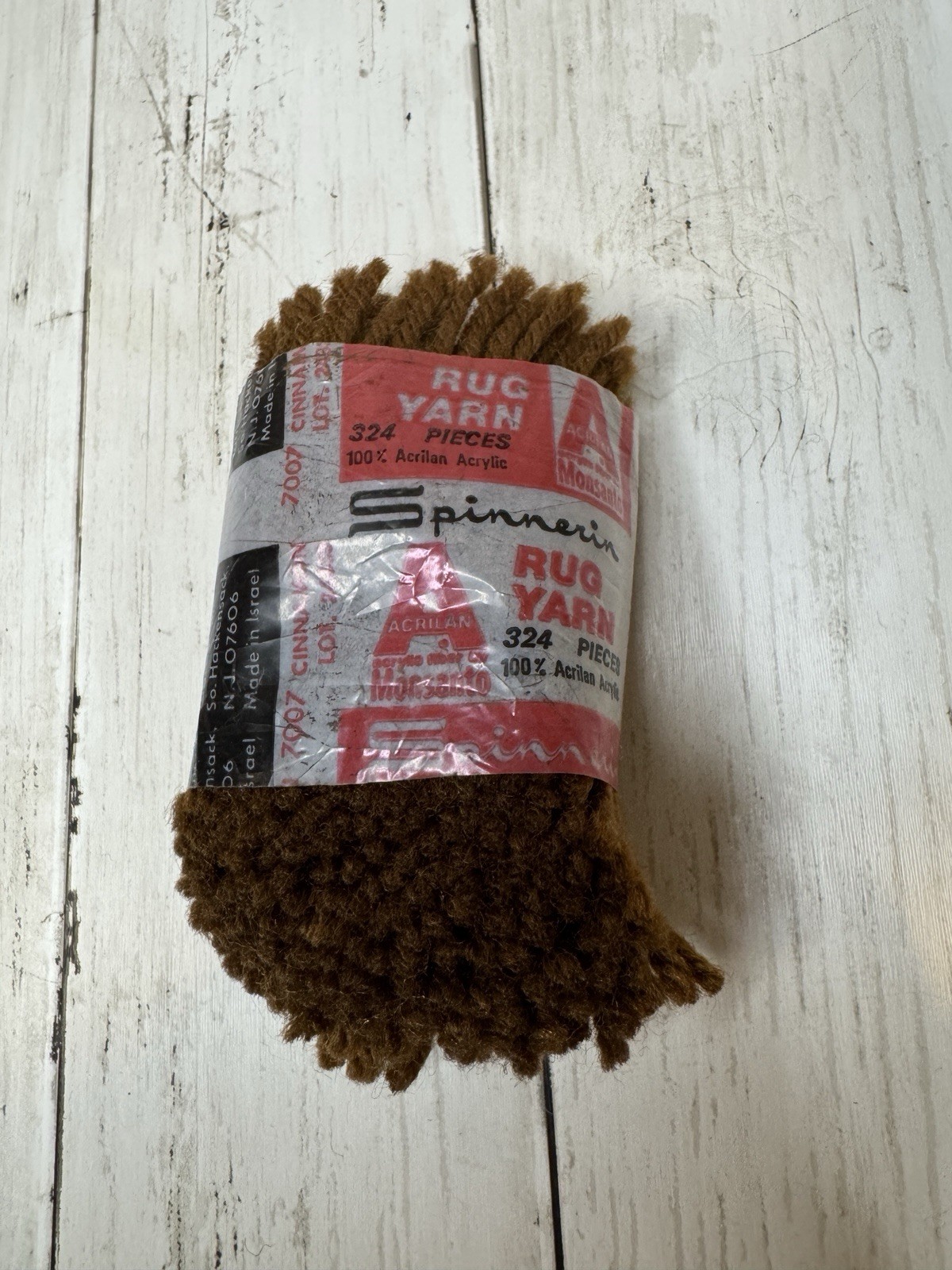 Spinnerin Wool Rug Yarn Cinnamon 7007 1 Unit Precut Latch Hook