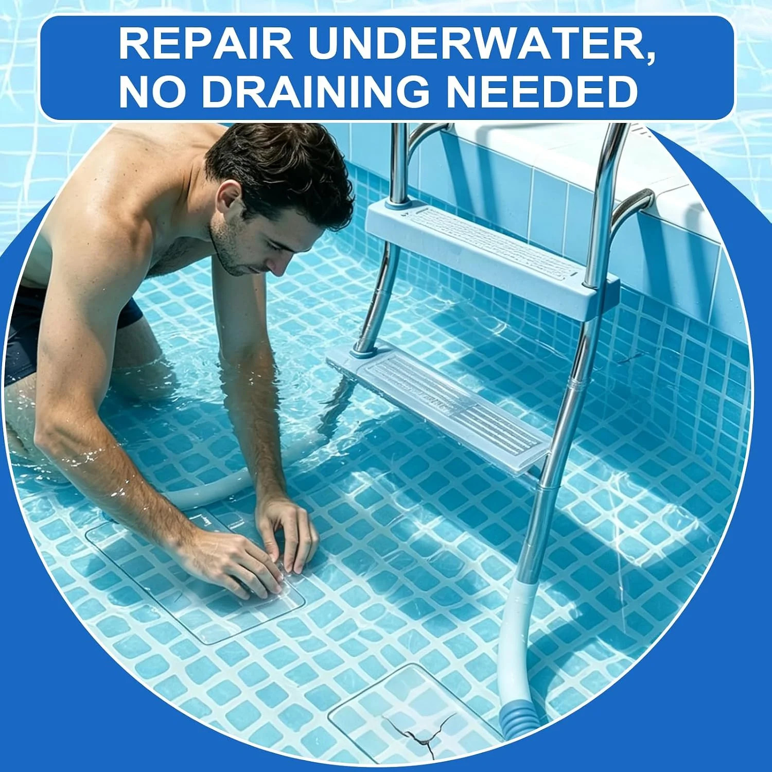 High-Viscosity Clear TPU Pool Patch Repair Kit – Underwater Patching, Self-Adhes