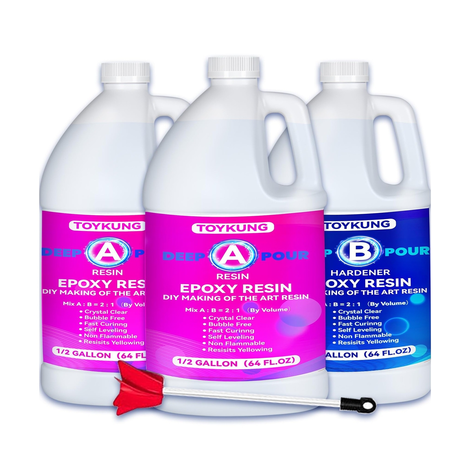 Deep Pour Epoxy Resin, 1.5 Gallon 2 to 4 Inch Depth Epoxy Resin Kit Crystal C…