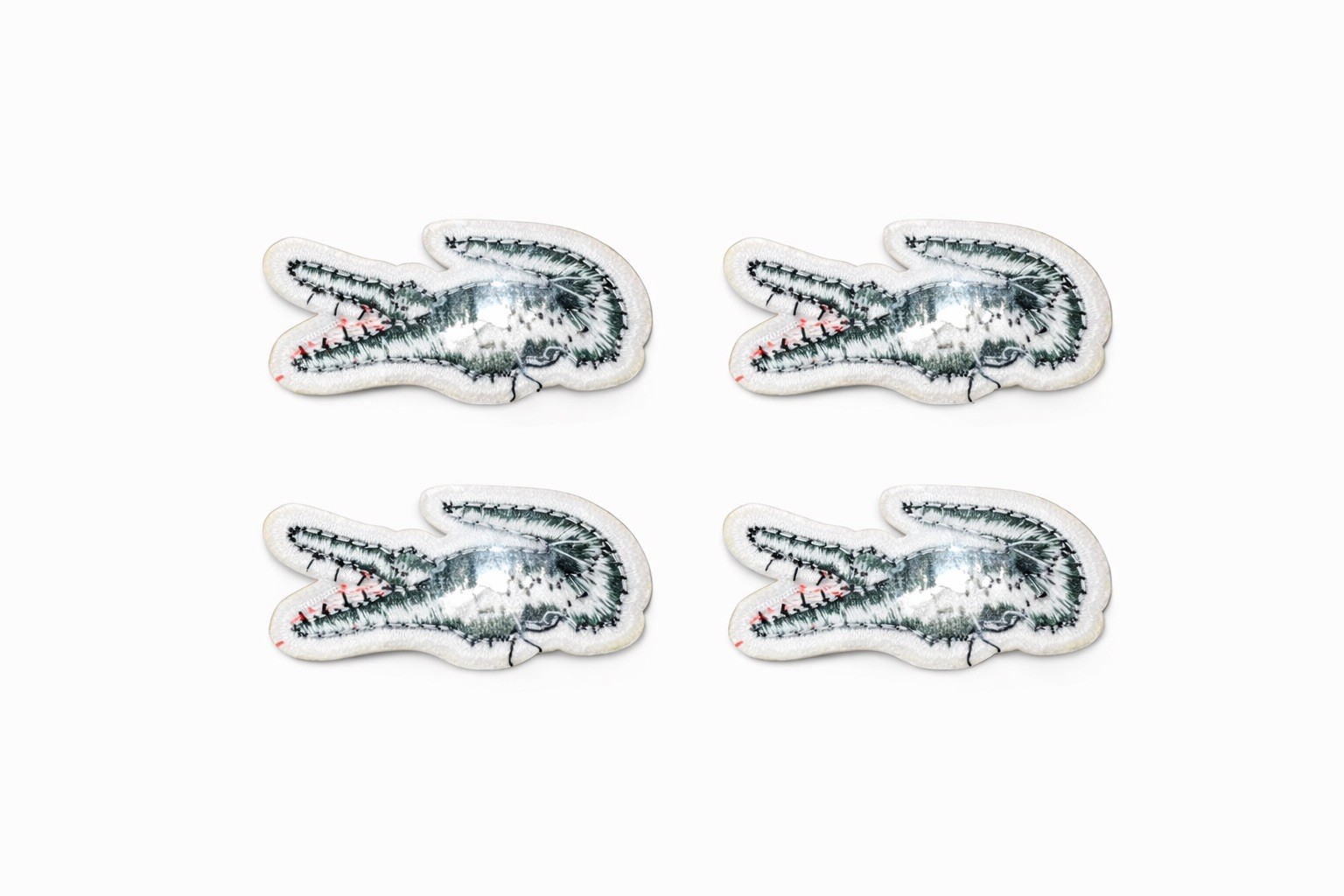 Lacoste Alligator Patches | Embroidered Logo – Iron/Sew On | 4 Pack Green