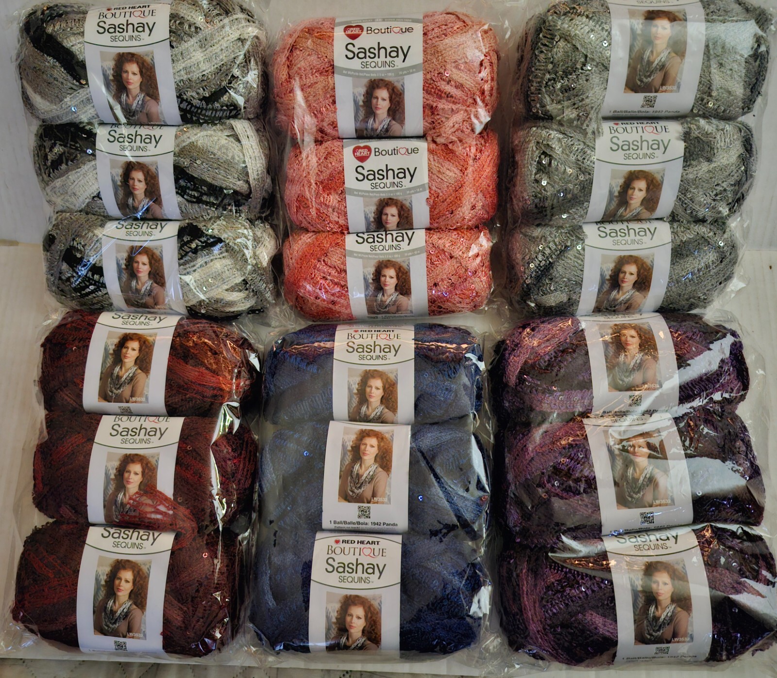 FREE Twilight Blues Skein Red Heart Boutique Sashay Sequins 3.5 oz 20 yards NWT