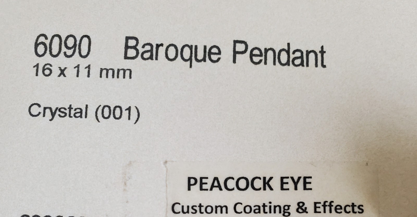 Swarovski Baroque Pendant 6090 16mm Peacock Eye Custom Coated (1pc)