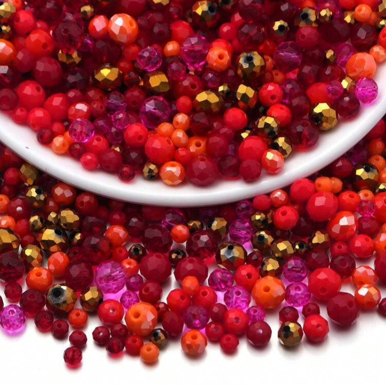 Faceted Crystal Glass Round Spacer Beads Loose Beads for DIY Jewelry Making
