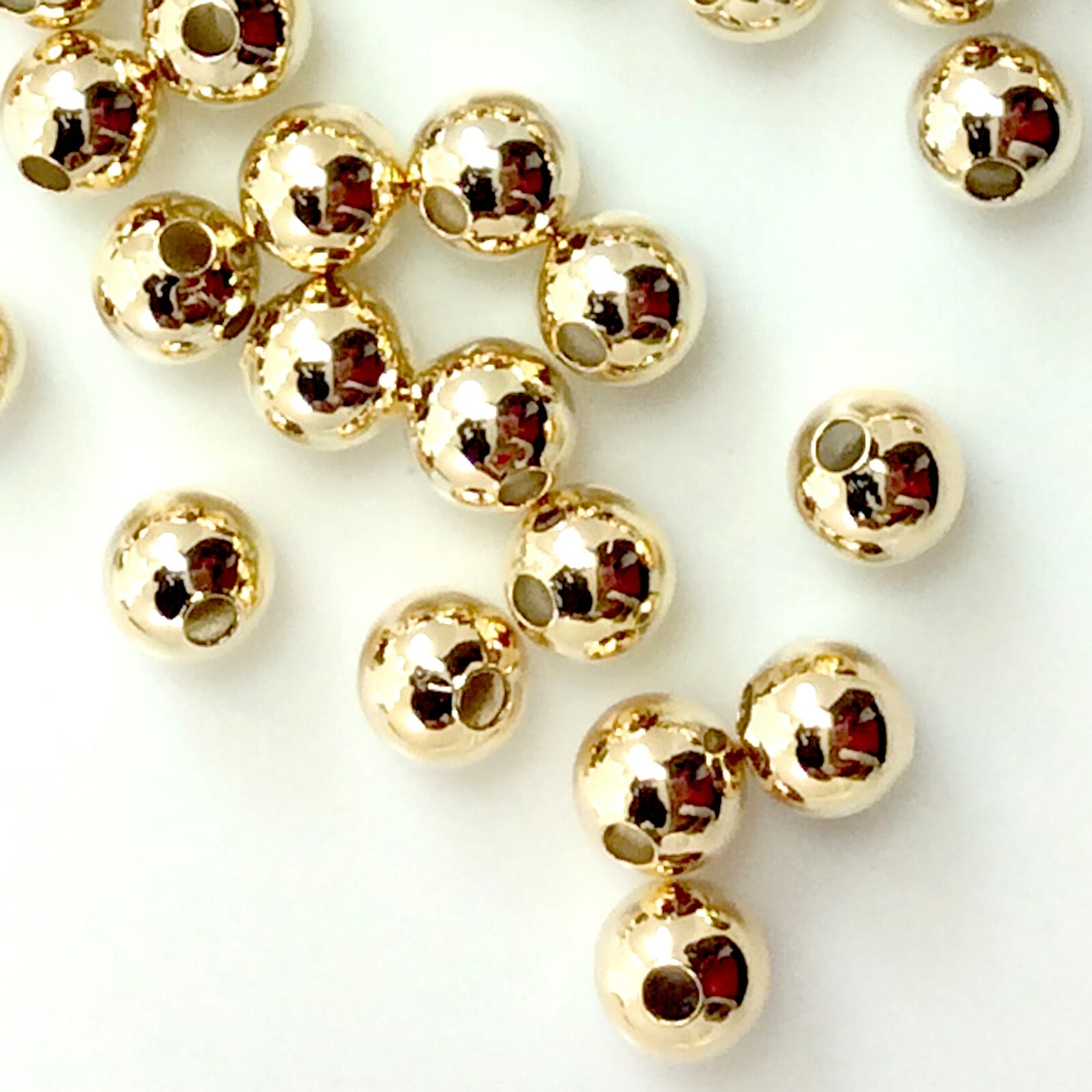 Non Tarnish Light Gold Plated Round Ball bead Spacer Finding 2mm 3mm 4mm 5mm 6mm
