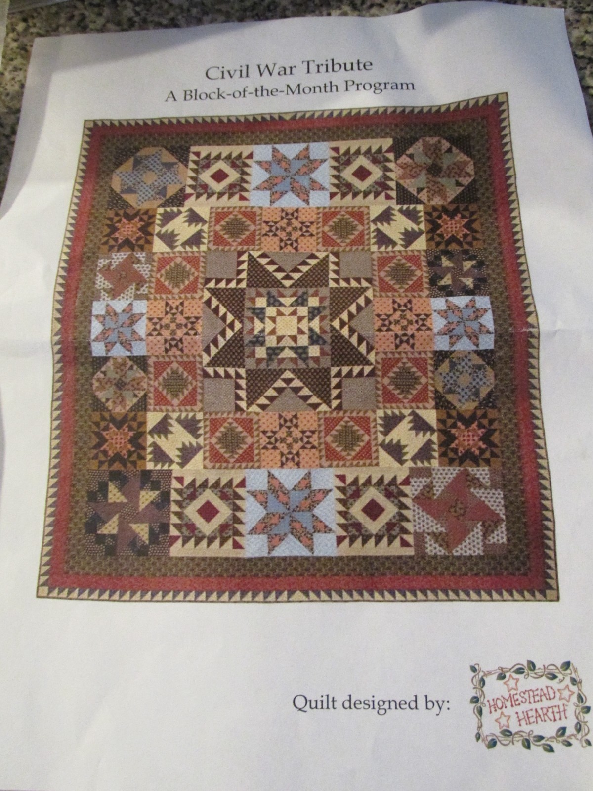 Homestead Hearth Civil War Tribute Quilt Block of Month Kit #1 Shots Fort Sumter