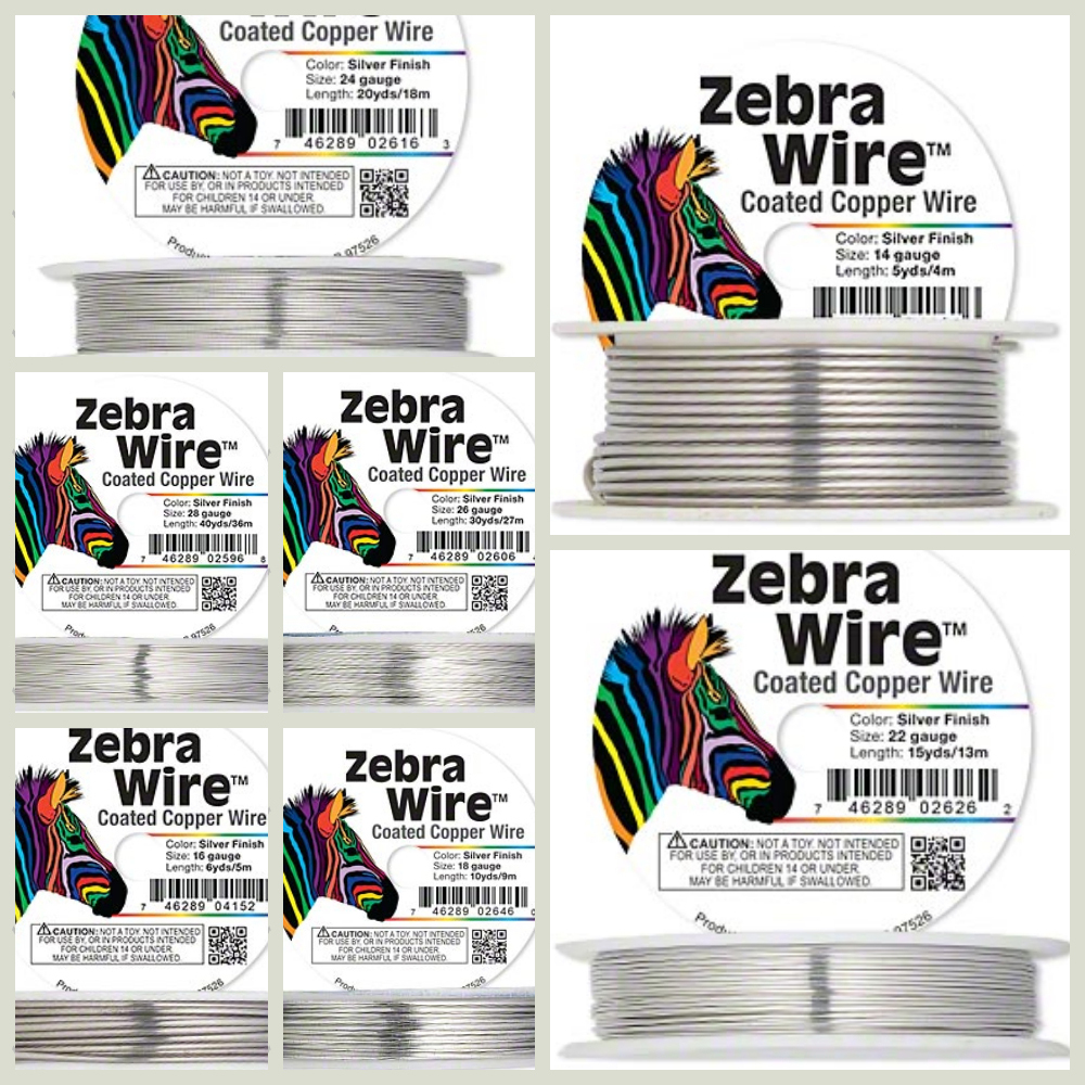 Zebra Wire Brass Wire Gold Silver Round Spool 12,14,16,18,20,22ga,24,26 28 Gauge