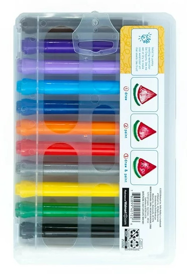 Hello Hobby 12 FRUIT SCENTED GEL CRAYONS | ASSORTED COLORS | Safe & Non-Toxic