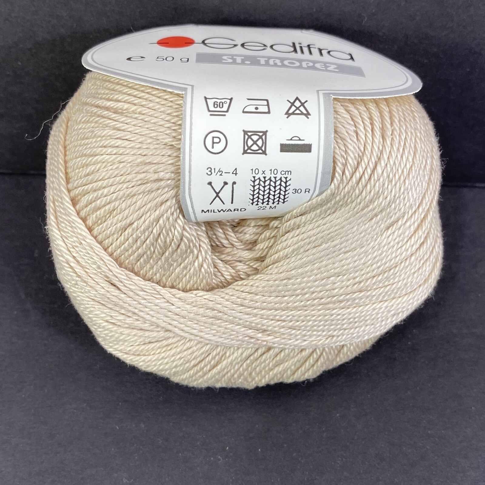 Gedifra St Tropez Yarn 100% Cotton 50g 125m Color # 6110 Beige Made in Bulgaria