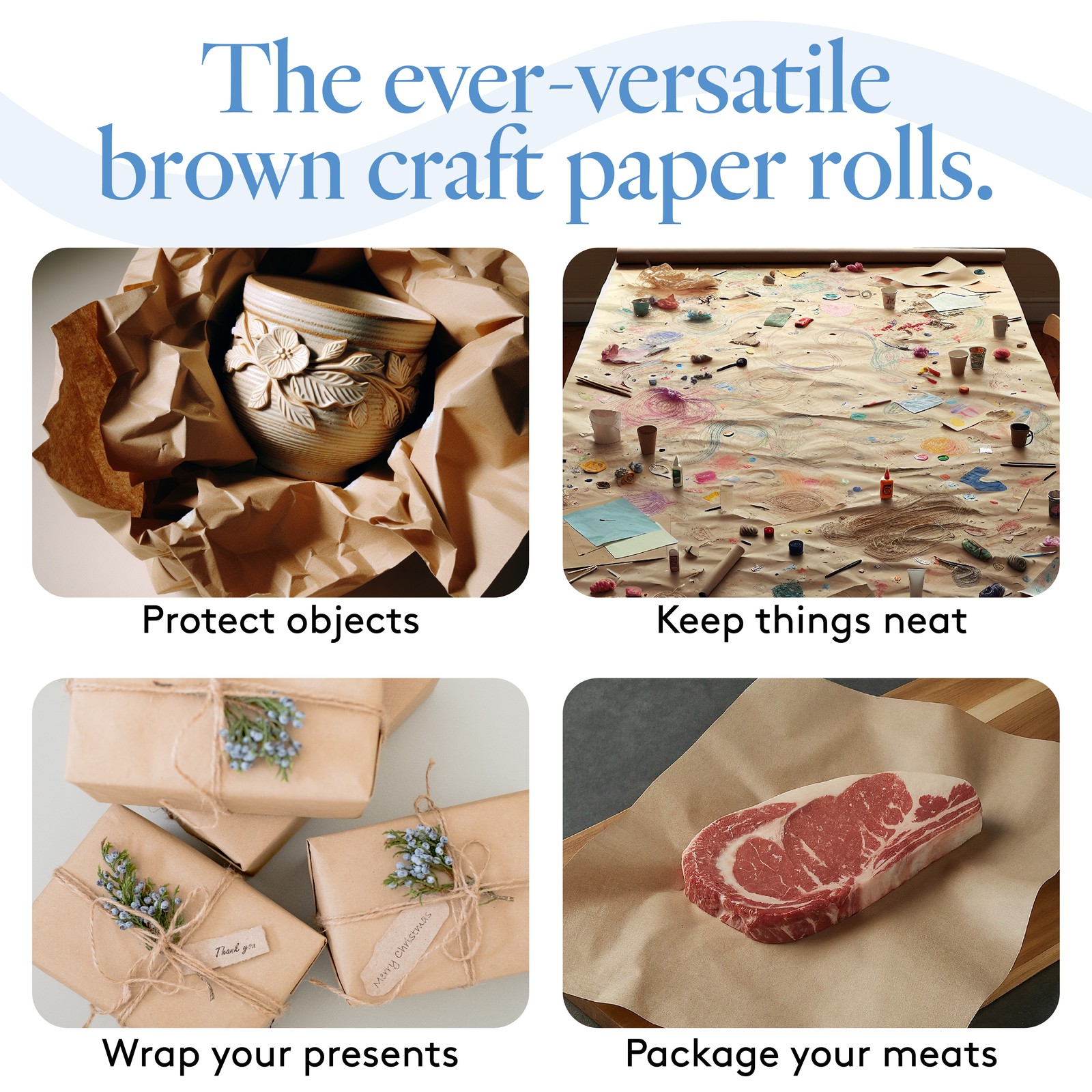 Jumbo Brown Craft Paper Roll 30” Wide, 1200” Long, for Gift Wrap| Woodpeckers