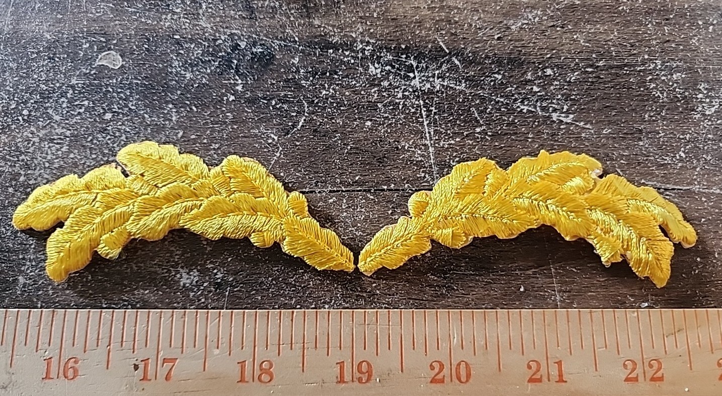 Vintage Scrambled Eggs Oak Leaf Shoulder Patch Yellow Matte Iron On FREE SHIP