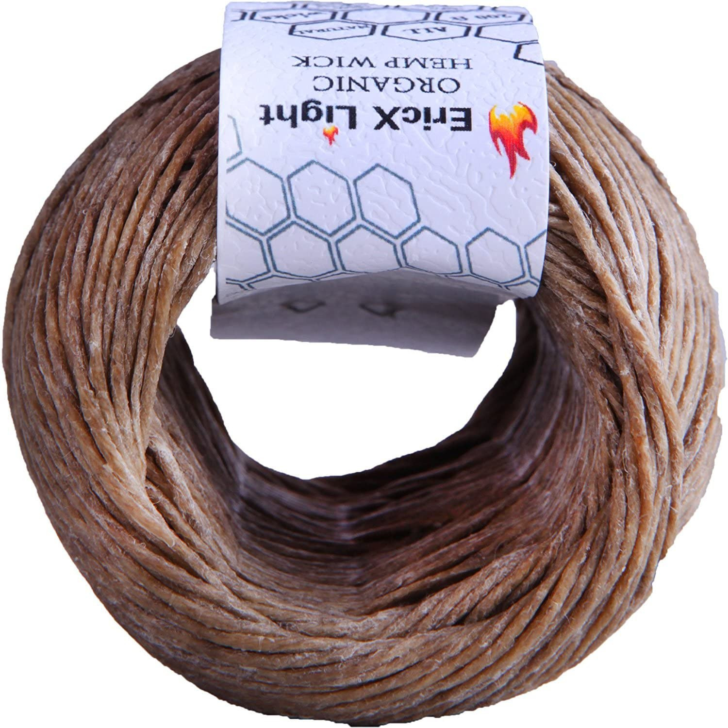100% Organic Hemp Wick,200 FT Spool,Well Coated with Beeswax,Standard Size 1.0Mm
