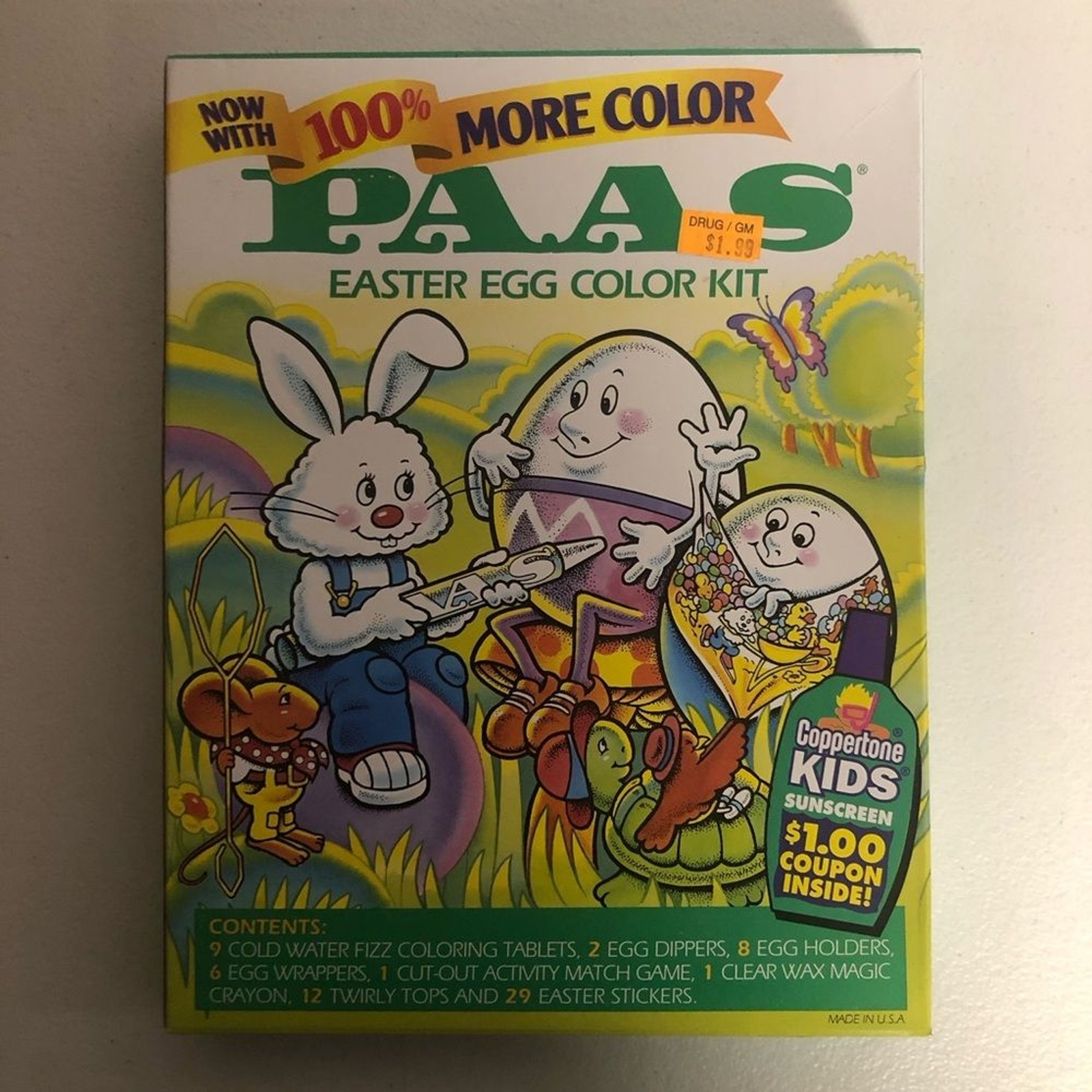 Vintage PAAS Easter Egg Color Kit Set of 3 Made in USA Original Glitter SOY INK