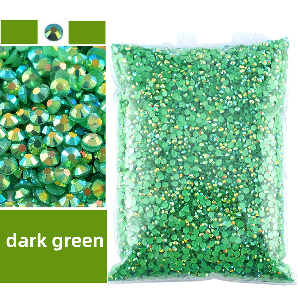 Bulk 2-6mm Jelly AB Resin Non Hot Fix Rhinestones Flat Back