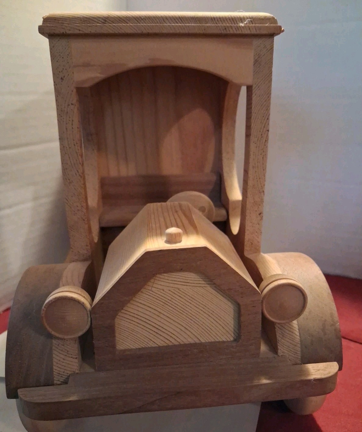 Wood Art Model T Delivery Van Handcrafted Light Unfinished Wood Unique Decor