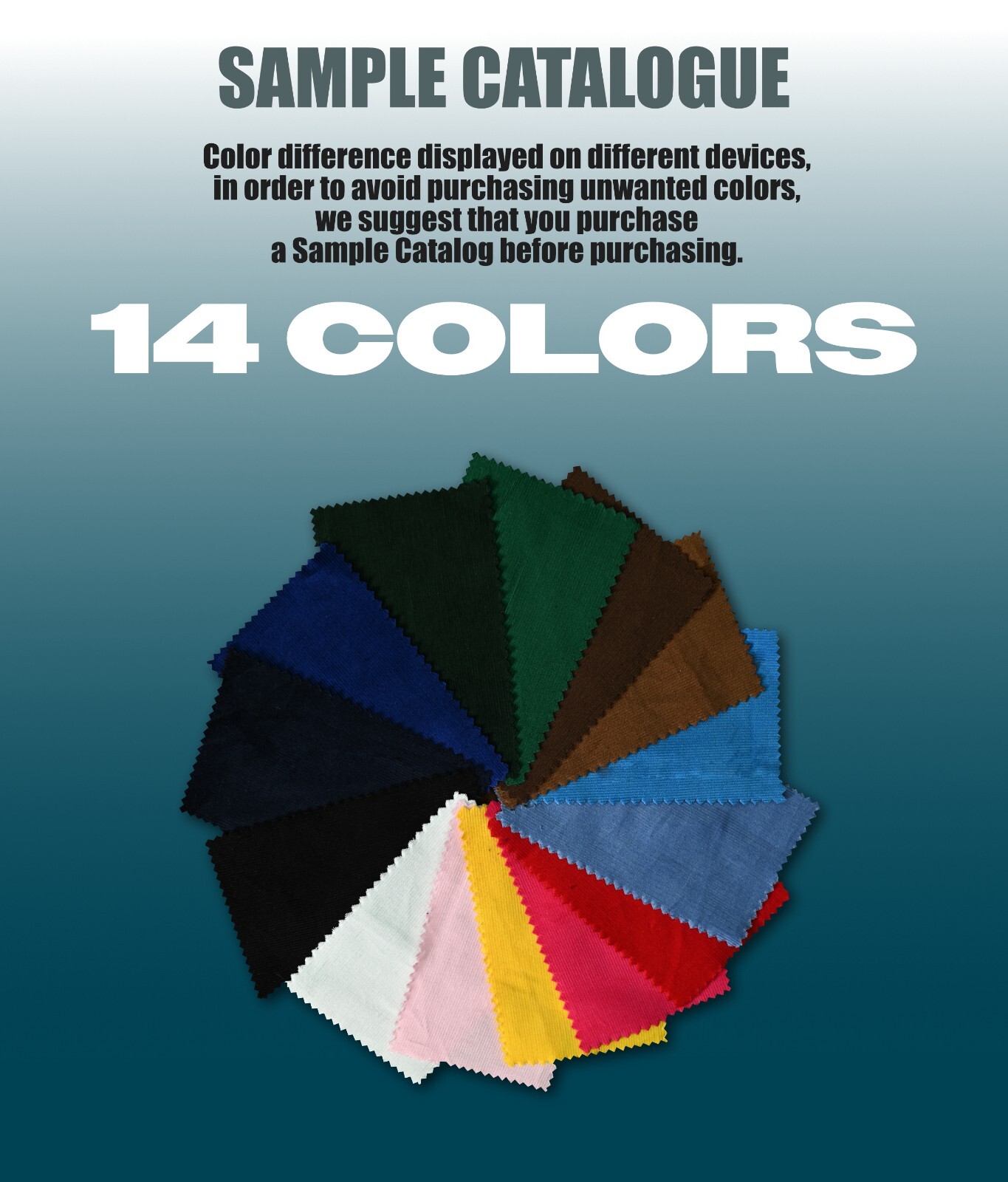Corduroy Fabric 21 Wale Apparel 140-150GSM Solid Color by Continuous Yard 58″ W