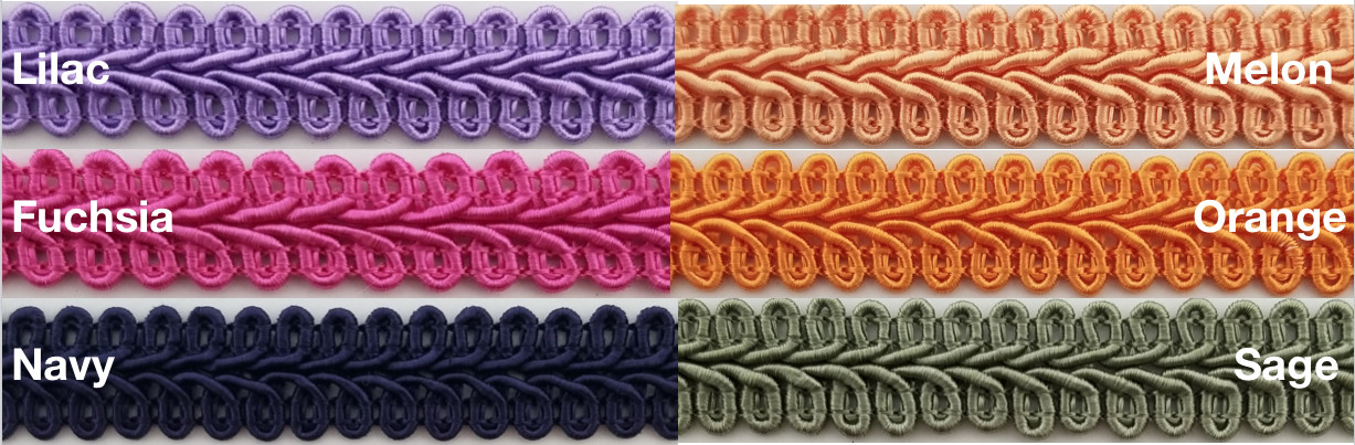 1/2″ Chinese French Braid Gimp Trimming – 12 Continuous Yards – Many Colors!
